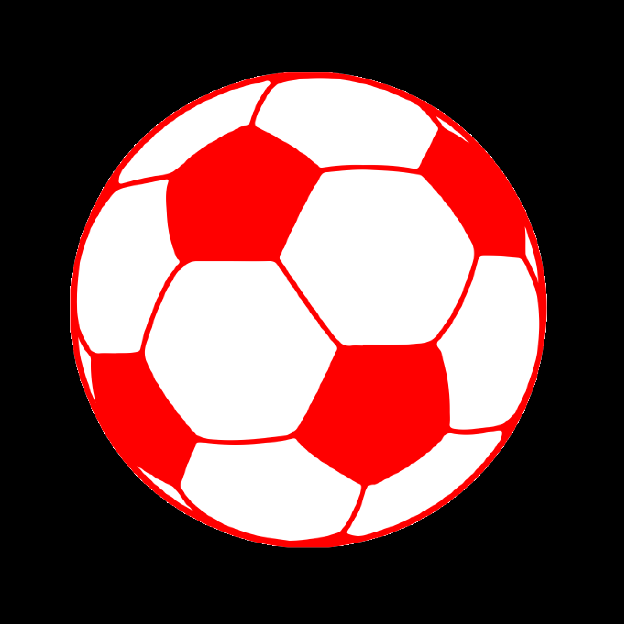 Ícone bola de futebol vermelha